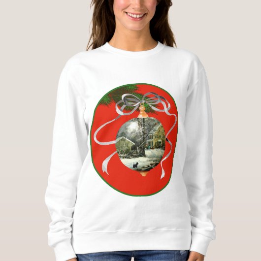 Winter Scottish Terrier Ornament Sweatshirt (Vorderseite)