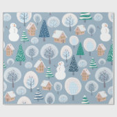 Winter seamless pattern with abstract flat handdra geschenkpapier (Flach)