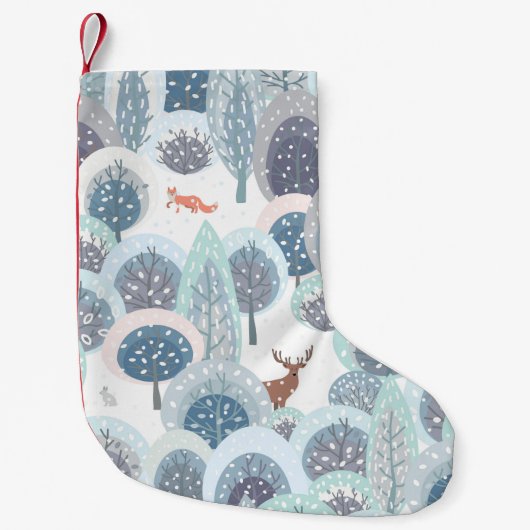 Winter seamless pattern with abstract flat handdra kleiner weihnachtsstrumpf (Vorderseite)
