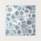 Winter seamless pattern with abstract flat handdra wandteppich (Vorderseite (Horizontal))