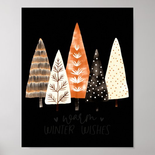 Winter Season Simple Ne Trees  Poster (Vorne)