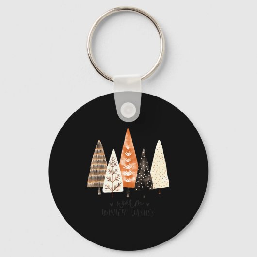 Winter Season Simple Ne Trees Schlüsselanhänger (Vorderseite)