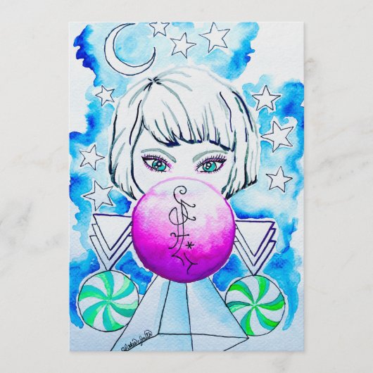 Winter Season Sorceress Watercolor Einladung (Vorderseite)