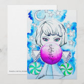 Winter Season Sorceress Watercolor Einladung (Vorne/Hinten)