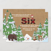 Winter Sechs Geburtstagsparty Einladung (Vorne/Hinten)