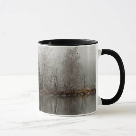 Winter See-und Baum-Szene von Österreich Tasse (Rechts)