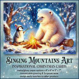 Winter Segen Bear Penguin KJV Verse Weihnachten