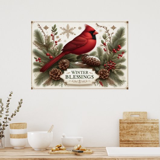 Winter-Segen-Plakat Poster (Küche)