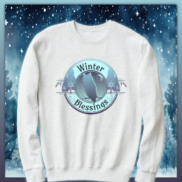 Winter-Segnungen Abzeichen Owl und Mond Sweatshirt
