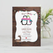 Winter seine TWINS Geburtshaus Einladung (Stehend Vorderseite)