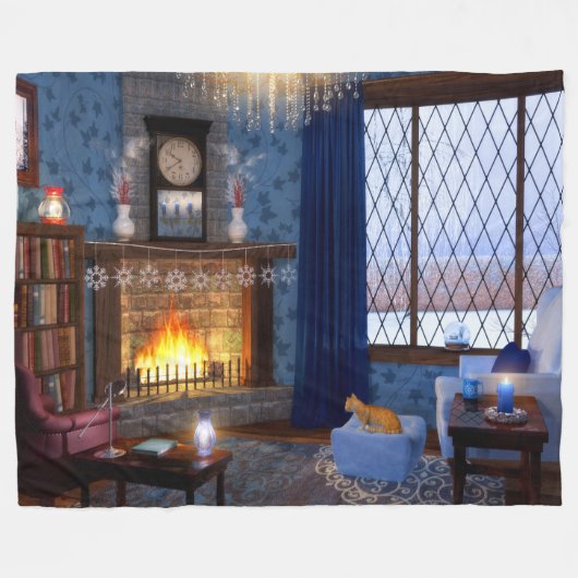 Winter Serenity Fleece Blanket (Vorderseite (Horizontal))