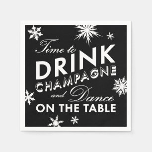 Winter Servietten Zeit Champagner zu Trinken