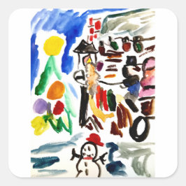 Winter set quadratischer aufkleber