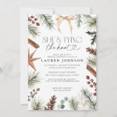 Winter Sie bindet das Brautparty des Knotenbruchs Einladung (Vorderseite)