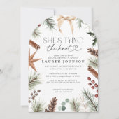 Winter Sie bindet das Brautparty des Knotenbruchs Einladung (Vorderseite)