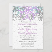 Winter Silber Lila Schneeflocken Engagement Party Einladung (Vorderseite)