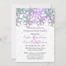 Winter Silber Lila Schneeflocken Engagement Party Einladung