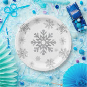 Winter Silber-Schneeflocken-Papierteller Pappteller (Party)
