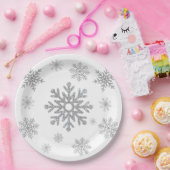Winter Silber-Schneeflocken-Papierteller Pappteller (Party)