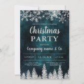 Winter Silberschnee Pinien grün Weihnachten Einladung (Vorderseite)