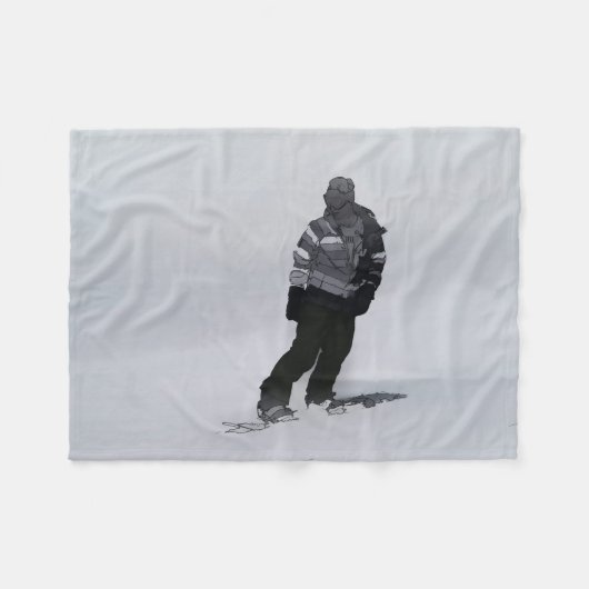 Winter Silence - Snowboarder Fleecedecke (Vorderseite (Horizontal))