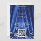 Winter Silk Snowflake Pearl Floral Wedding Einladung (Rückseite)