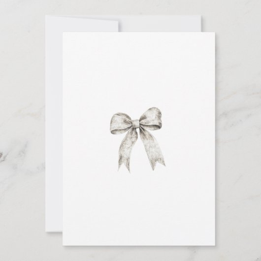 Winter Silver Bow Krawatte Kinderdusche Schneefloc Einladung (Rückseite)