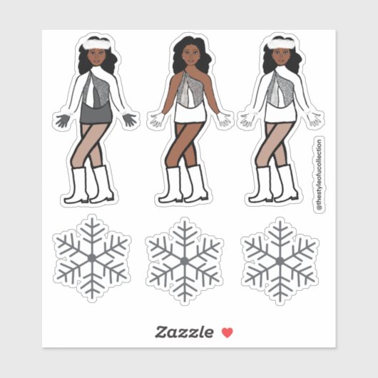 Winter Silver Dancer Stickers #1 Aufkleber (Blatt)