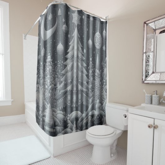 Winter Silver Duschvorhang (Beispiel)