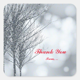 Winter Silver Glitzer Bäume Feiertag Sticker