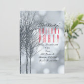 Winter Silver Glitzer Bäume Party Einladungen (Stehend Vorderseite)