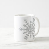 Winter Silver Glitzer Schneeflocke zu Weihnachten Kaffeetasse (VorderseiteRechts)