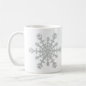 Winter Silver Glitzer Schneeflocke zu Weihnachten Kaffeetasse (Links)