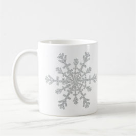 Winter Silver Glitzer Schneeflocke zu Weihnachten Kaffeetasse