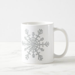 Winter Silver Glitzer Schneeflocke zu Weihnachten Kaffeetasse