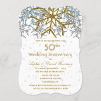 Winter Silver Gold Snowflakes 50. Hochzeit Party