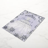 Winter Silver Lila Snowflake Quinceanera Folieneinladung (Gedreht)