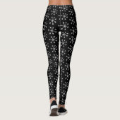 Winter Silver Snowflake Black Leggings (Rückseite)