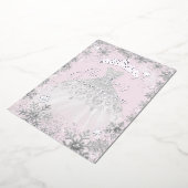 Winter Silver Snowflake Soft Pink Quinceanera Folieneinladung (Gedreht)