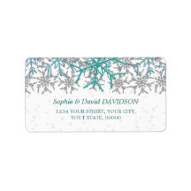 Winter Silver Turquoise Schneeflocken Hochzeit