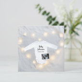 Winter Simple Sonogram Ultrasound Foto Schwangersc Ankündigung (Stehend Vorderseite)