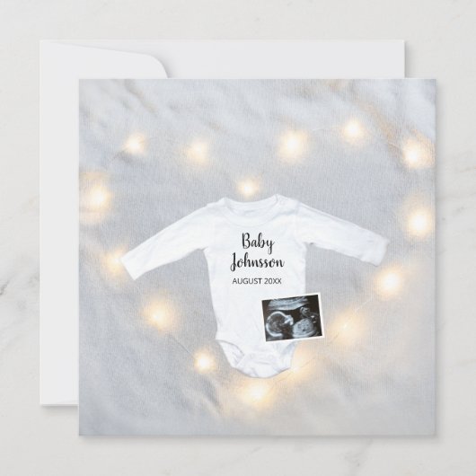 Winter Simple Sonogram Ultrasound Foto Schwangersc Ankündigung (Vorderseite)