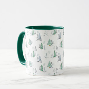 Winter Skandinavischer Baum Handgemaltes Muster Tasse