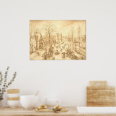 Winter Skater - Hans Bol Fine Art Poster (Küche)