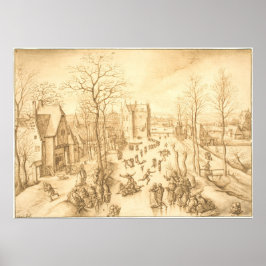 Winter Skater - Hans Bol Fine Art Poster