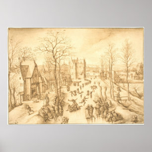 Winter Skater - Hans Bol Fine Art Poster