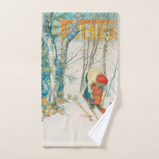 Winter-Ski durch Carl Larsson Badhandtuch Set (Handtuch)