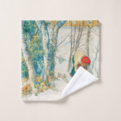 Winter-Ski durch Carl Larsson Badhandtuch Set (Waschlappen)