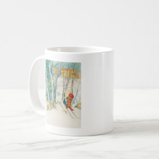 Winter-Ski durch Carl Larsson Kaffeetasse (Vorderseite Links)