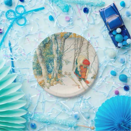 Winter-Ski durch Carl Larsson Pappteller (Party)